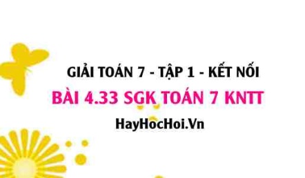 Bài 4.33 SGK Toán 7 tập 1 Kết nối tri thức